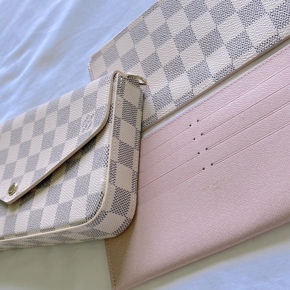 Louis Vuitton Damier Azur crossbody chain bag coated canvas cowhide leather - Picture 7 of 8